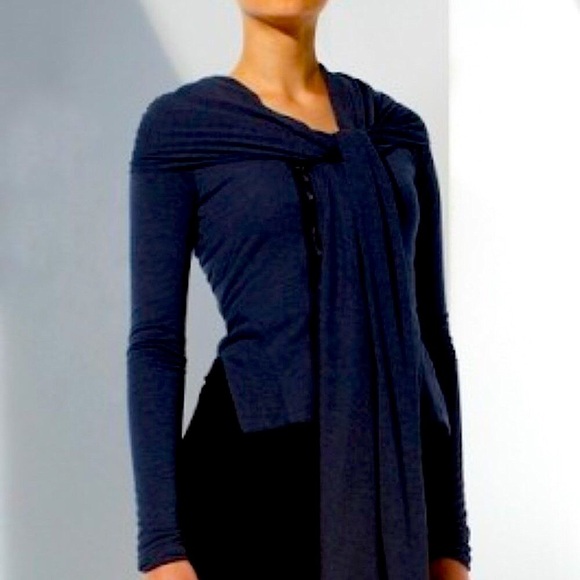 BCBG MAX AZRIA BLACK KNIT SCARF JACKET  SZ SMALL - Picture 1 of 6